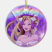 Lila Sun Fairy Keramik Ornament (Vorne)