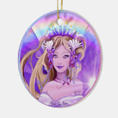 Lila Sun Fairy Keramik Ornament (Links)