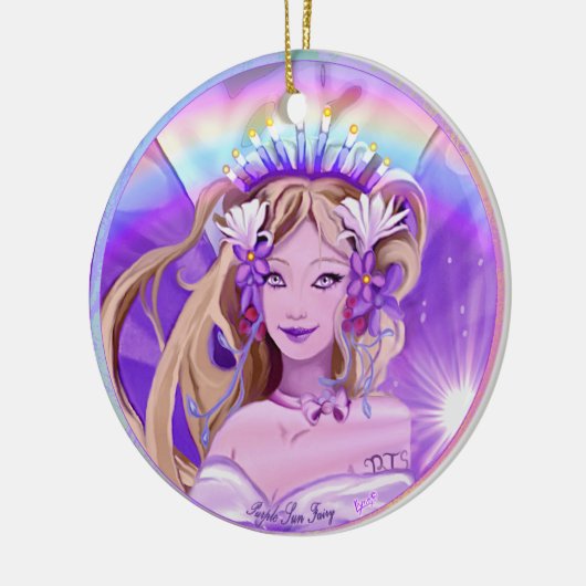 Lila Sun Fairy Keramik Ornament (Links)
