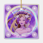 Lila Sun Fairy Keramik Ornament (Rückseite)