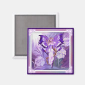 Lila Sun Fairy Magnet (Vorderseite/Rückseite)