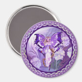 Lila Sun Fairy Magnet (Vorderseite/Rückseite)