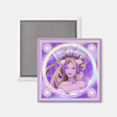 Lila Sun Fairy Magnet (Vorderseite/Rückseite)
