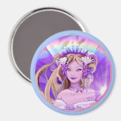 Lila Sun Fairy Magnet (Vorderseite/Rückseite)
