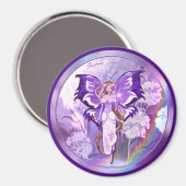Lila Sun Fairy Magnet (Vorderseite/Rückseite)