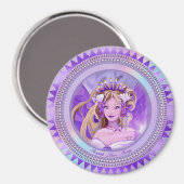 Lila Sun Fairy Magnet (Vorderseite/Rückseite)