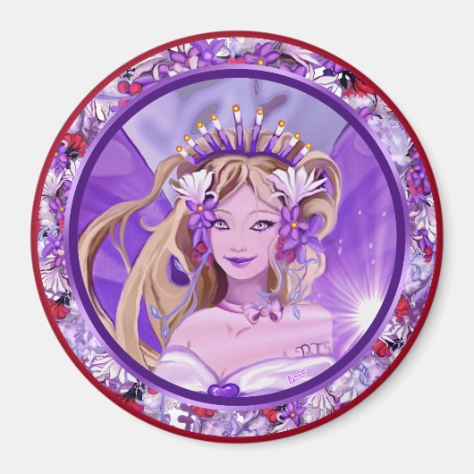 Lila Sun Fairy Magnet (Vorne)