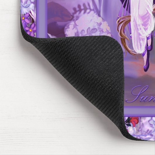 Lila Sun Fairy Mouse Pad Mousepad (Ecke)