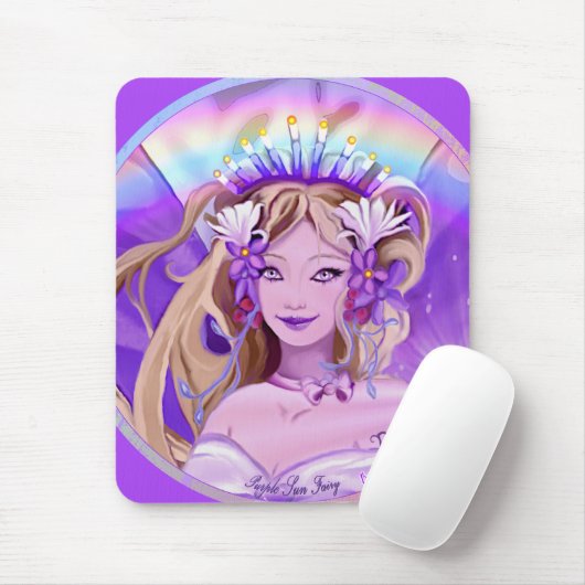 Lila Sun Fairy Mouse Pad Mousepad (Mit Mouse)