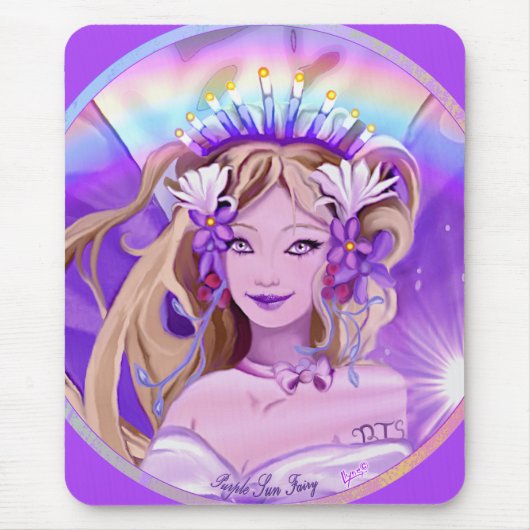 Lila Sun Fairy Mouse Pad Mousepad (Vorne)
