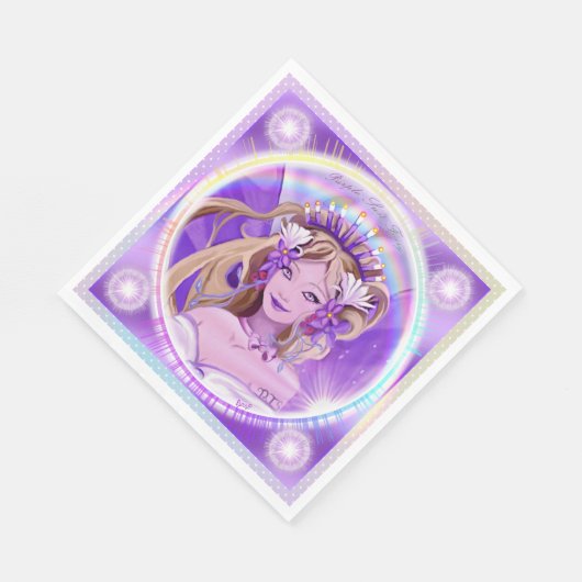 Lila Sun Fairy Napkins Serviette (Ecke)