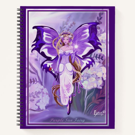 Lila Sun Fairy-Notebook Notizblock (Vorderseite)