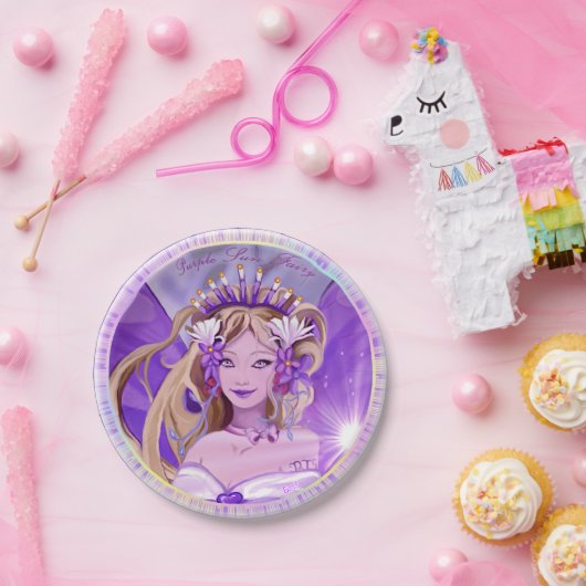 Lila Sun Fairy Paper-Teller Pappteller (Party)