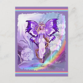 Lila Sun Fairy Postcard Postkarte