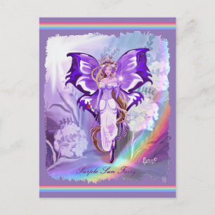 Lila Sun Fairy Postcard Postkarte