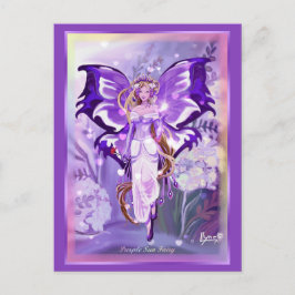 Lila Sun Fairy Postcard Postkarte