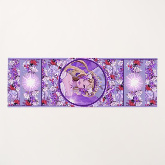 Lila Sun Fairy Yogamatte (Vorderseite (Horizontal))