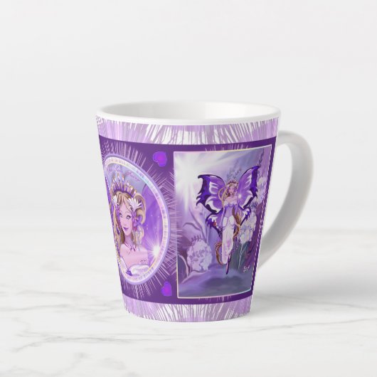 Lila Sun Fee Latte Tasse (Rechte Ecke)