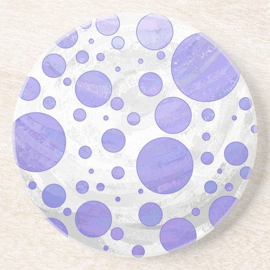 Lila Sun Polka Dot Sandstein Untersetzer (Vorne)