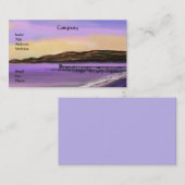Lila Sunrise Beach Business Cards Visitenkarte (Vorne/Hinten)