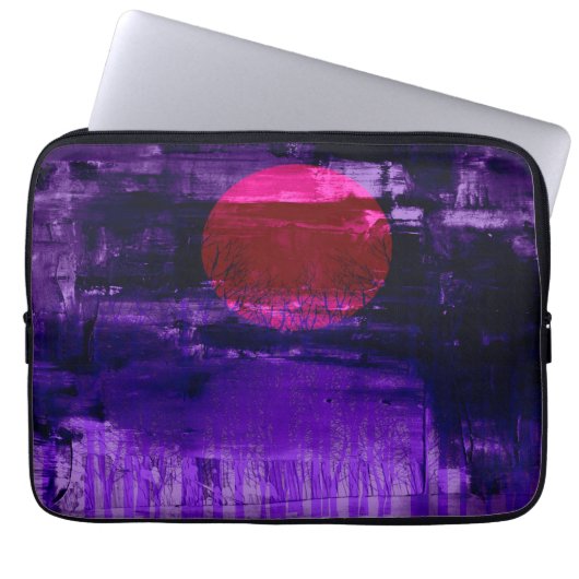 Lila Sunset | Abstraktes Bild 3 Laptopschutzhülle (Vorderseite)