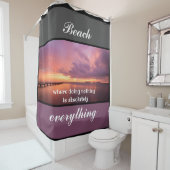 Lila Sunset Beach ist alles Duschvorhang (Beispiel)