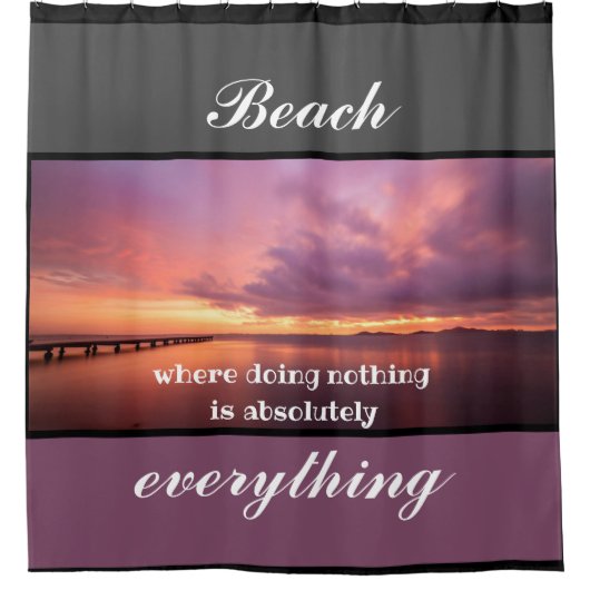 Lila Sunset Beach ist alles Duschvorhang (Vorderseite)