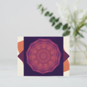 Lila Sunset Butterfliegen Kaleidoscope Mandala Postkarte (Stehend Vorderseite)