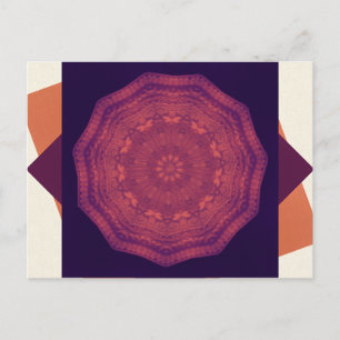 Lila Sunset Butterfliegen Kaleidoscope Mandala Postkarte