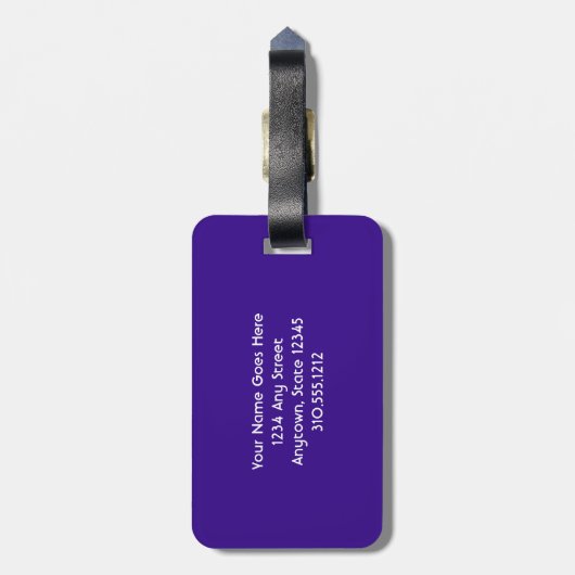 Lila Sunset Coast Foto On Beach Time Script Gepäckanhänger (Rückseite vertikal)