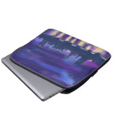 Lila Sunset London Cityscape Modern Art Malerei Laptopschutzhülle (Vorne Knopf)