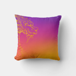 Lila Sunset Ombre Dragon Throw Kissen
