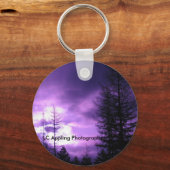 Lila Sunset Round Schlüsselanhänger (Vorderseite)