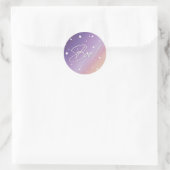 Lila Sunset Scattered Stars Boo! Halloween Runder Aufkleber (Tasche)