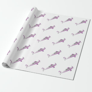 Lila Super Decathlon mit einer Blume auf Schwanz Geschenkpapier