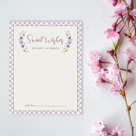 Lila süße blumige Wünsche für Baby Shower Karte