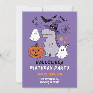 Lila süße Halloween-Geburtstagsfeier für Kinder Einladung