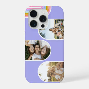 Lila Süße Moderne 3-Foto-Layout individuell iPhone 15 Pro Hülle