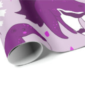 lila süße Tier Geschenkpapier (Rolleneckpunkt)