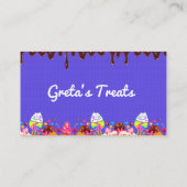 Lila Süßigkeiten und Leckereien Candy Business Car Visitenkarte (Rückseite)