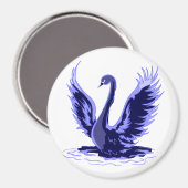 Lila Swan Magnet (Vorderseite/Rückseite)