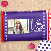 Lila Sweet 16 Birthday Custom Candy Bar Wrapper Flyer