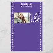 Lila Sweet 16 Birthday Custom Candy Bar Wrapper Flyer (Vorne)