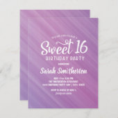 Lila Sweet 16 Einladung (Vorne/Hinten)