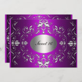 Lila Sweet 16 Elegant Einladung zum Geburtstag (Vorne/Hinten)
