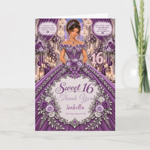 Lila Sweet 16 Feier Dankeskarte