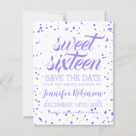 Lila Sweet 16 Geburtstagsparty Rett Datum Confetti Save The Date