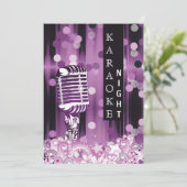Lila Sweet 16 Karaoke Party Einladung (Stehend Vorderseite)
