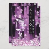 Lila Sweet 16 Karaoke Party Einladung (Vorne/Hinten)