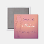 Lila Sweet 16 Magnet (Vorderseite/Rückseite)